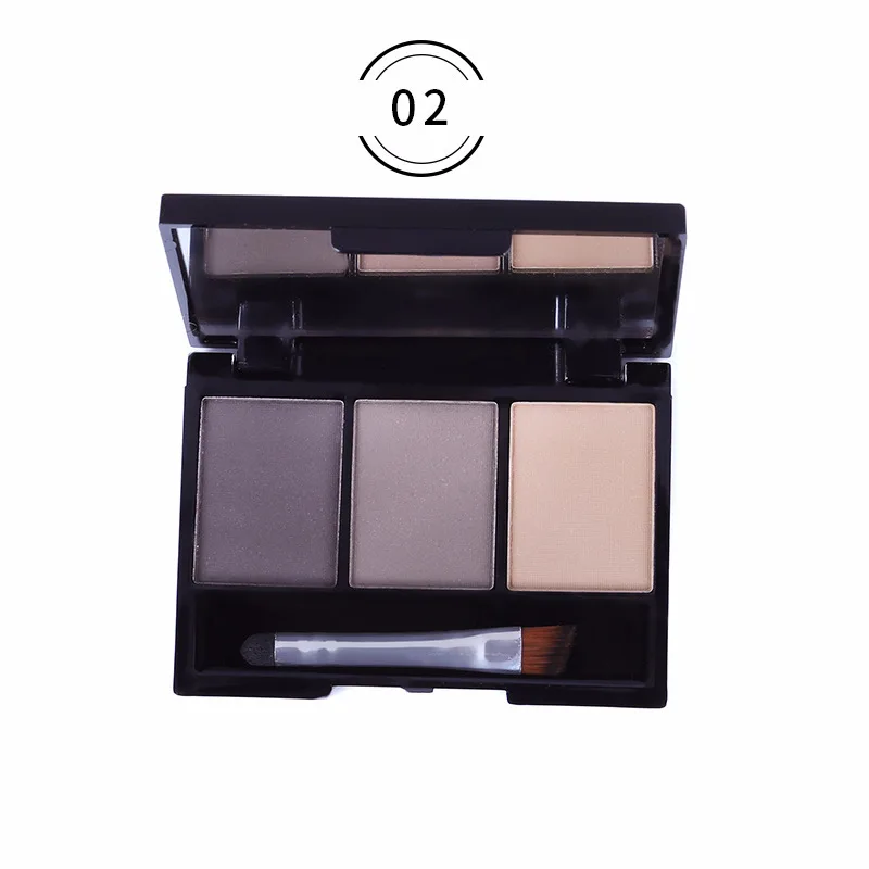 gifts for women3 Colors Eyebrow Powder Palette Waterproof Shade For Eyebrows Enhancer Cosmetic Brush Mirror Box Makeup Tools Set - Цвет: 2