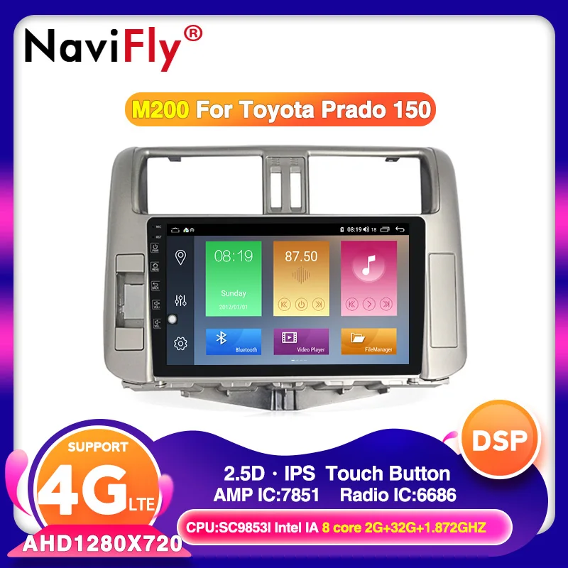 Skup Octa core Android 10.0 samochodowe multimedia radio odtwarzacz dla Toyota Land Cruiser Prado 150 2010 2013 radio samochodowe nawigacja samochodowa gps