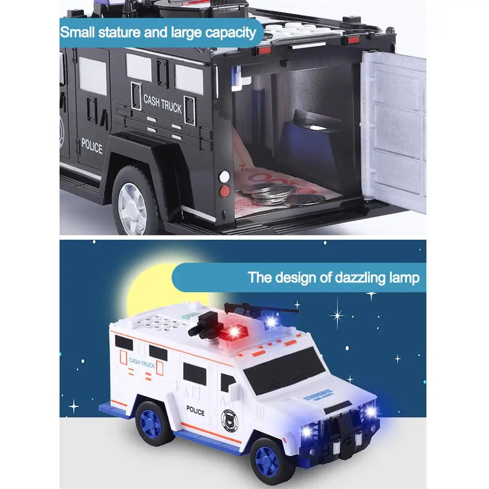 Multifunctional Car Piggy Bank Voice Switching Police Car Model Piggy Bank Kids Educational Toy Perfect Gifts 2