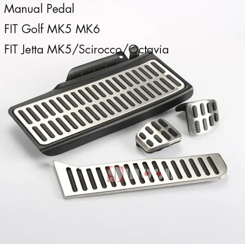 Авто педаль подставка для ног из нержавеющей стали для Skoda Octavia A5 для Volkswagen Golf 5 6 Jetta MK5/6 Passat B6 B7 Scirocco Tiguan - Название цвета: MT for octavia