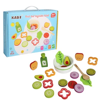 

OHMETOY Vegetable Fruit Salad Pretend Toys Set Kids Kitchen Food Toys Educational Toys Kids Girls Birthday Xmas Gift