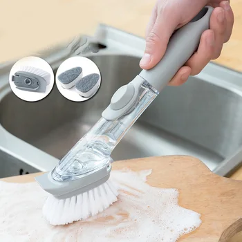 

Handle Brush Heads Sponges Soap Dispenser Scrubber Dish Wand Brush Scrub Refill Pan Kitchen Washing Potts Cleaning Replacement