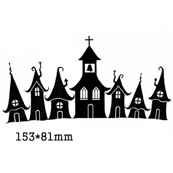 

Halloween Metal Cutting Dies Stencil Big Witch Castle 2020 new Scrapbooking Photo Album Card Paper Embossing Craft die cut mold