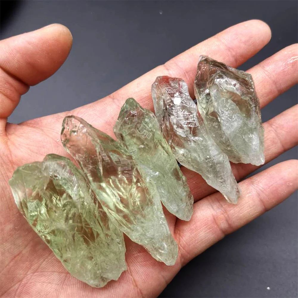 NaturalGreenCrystalClearQuartzCrystalWandPointGemstoneAroma