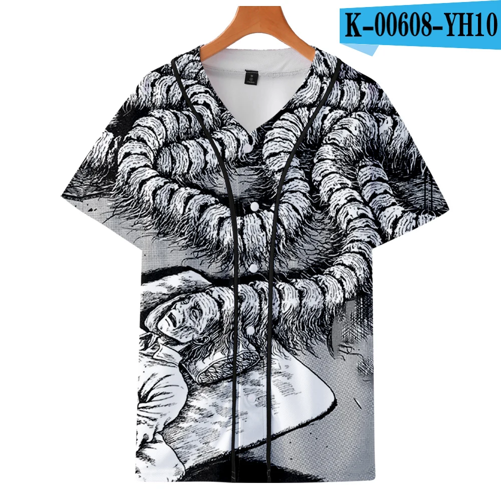 LUCKYFRIDAY популярный junji ito 3D Летний стиль пляж гавайская рубашка мужская повседневная короткий рукав бейсбольная рубашка повседневная одежда - Цвет: YH10