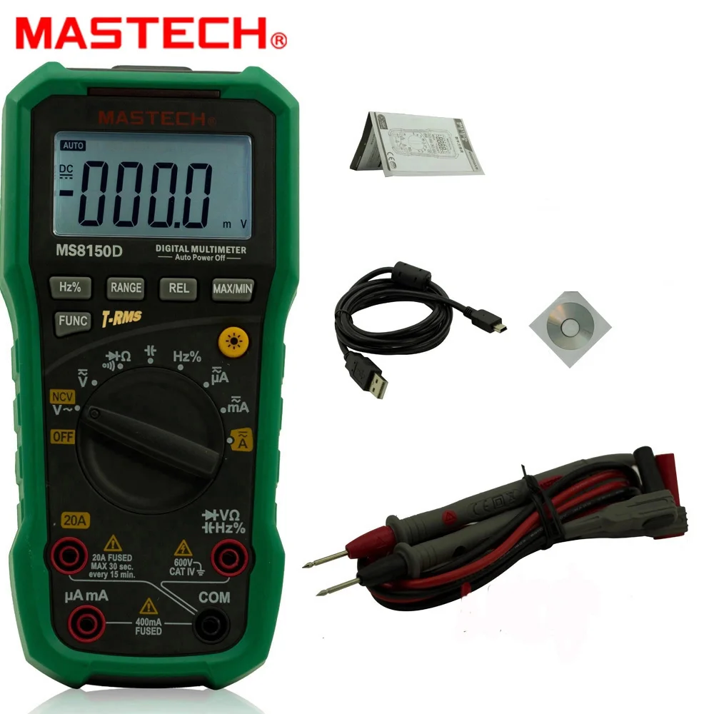 Цифровой Мультиметр Mastech MS8150D Автоматический диапазон Ture RMS 6600 отсчетов