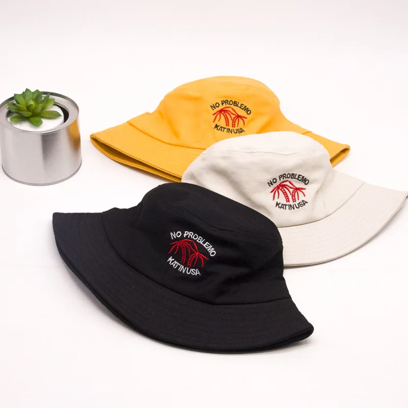 black white yellow Summer Women Men Couple hats unisex Fish Hat Hip Hop Cap Panama Bucket Hat Sun protection Fisherman Hats Cap