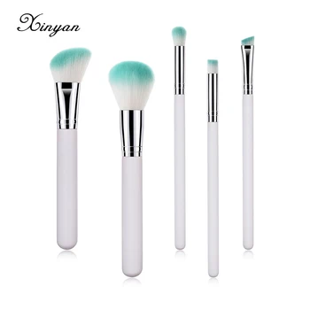 

XINYAN New Eyeshadow Makeup Brushes Set Blush White and Blue Cosmetics Blending Eyeliner Eyelash Beauty Tools 5pcs