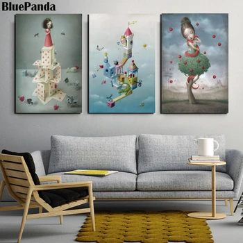 

Nicolettas Ceccolies Of The Girl In Tower Canvas Painting Wall Art Print Poster Picture Modern Minimalist For Bedroom Home Decor