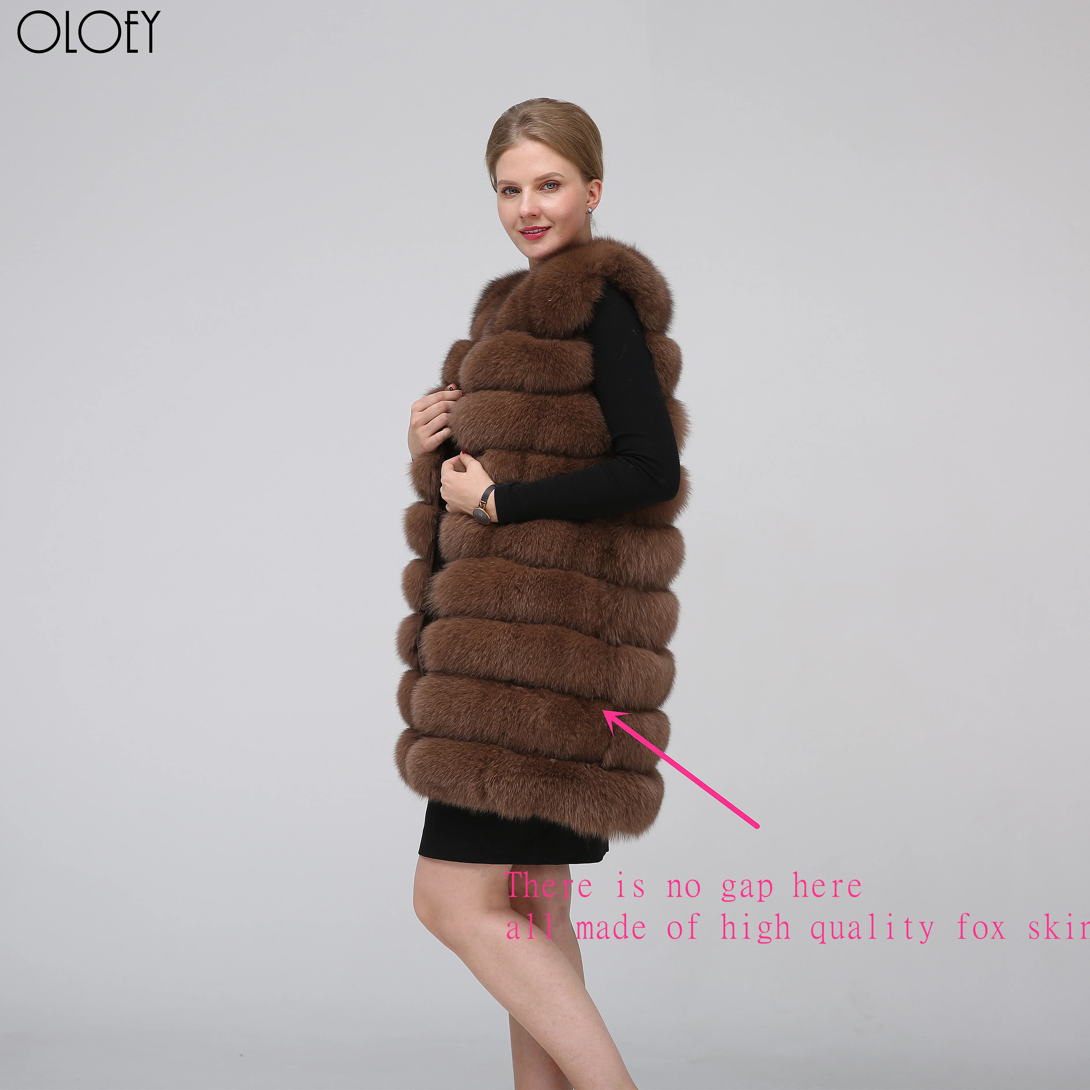 

Thick and warm fox leather waistcoat of large size, high quality and high-end real fox fur coat ladies winter warm real fur coat