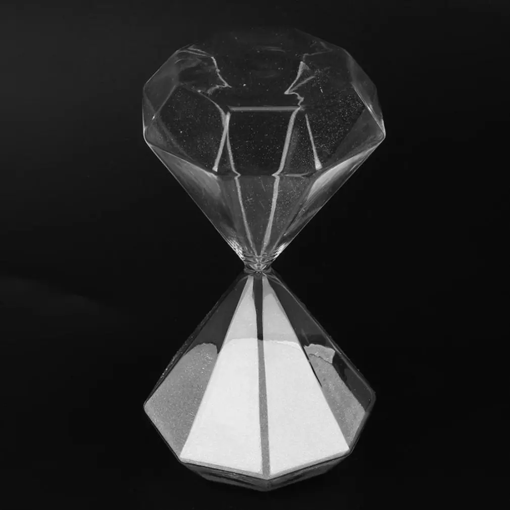 Large 30 Minutes Diamond Hourglass Meter Time Creative Glass Home Decoration Graduation Season Birthday Gift