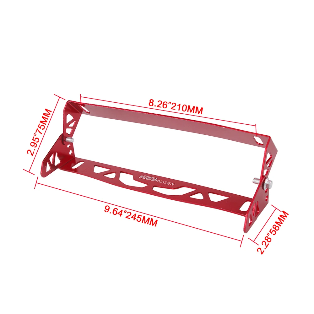 Cornice targa Rosso Universal Car Styling Telaio targa in alluminio Regolabile Porta numero 5 colori 
