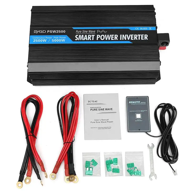 12V 220V по ограничению на использование опасных материалов в производстве электрического и электронного оборудования синусоидальной волны светодиодный Дисплей USB Автомобильное зарядное устройство преобразователь 2000/3000/4000/5000W