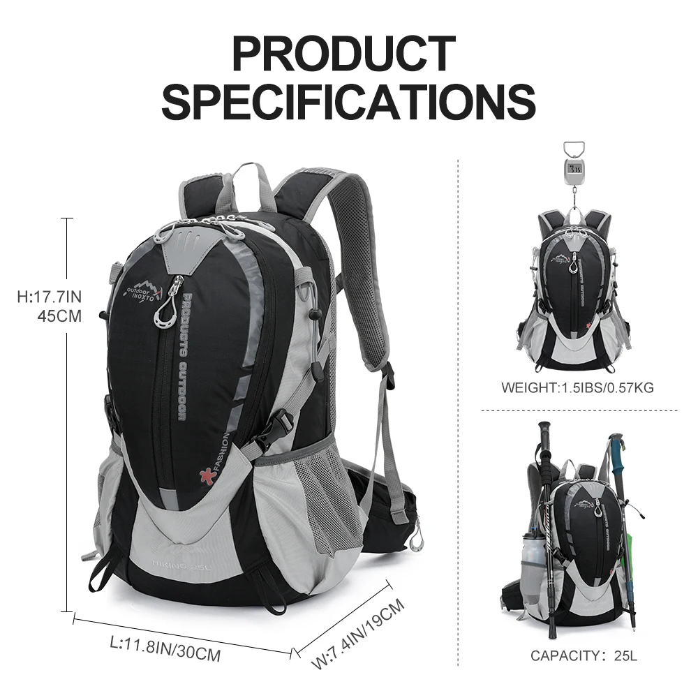 INOXTO 40L Hiking Backpack Camping Backpack