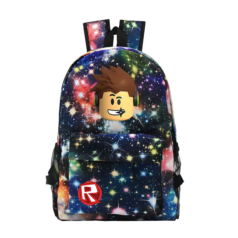 blue c Nebula стиль холст ROBLOX рюкзак для подростков детей мальчиков детей студентов школьные сумки Дорожная сумка на плечо унисекс сумка для ноутбука - Цвет: blue c
