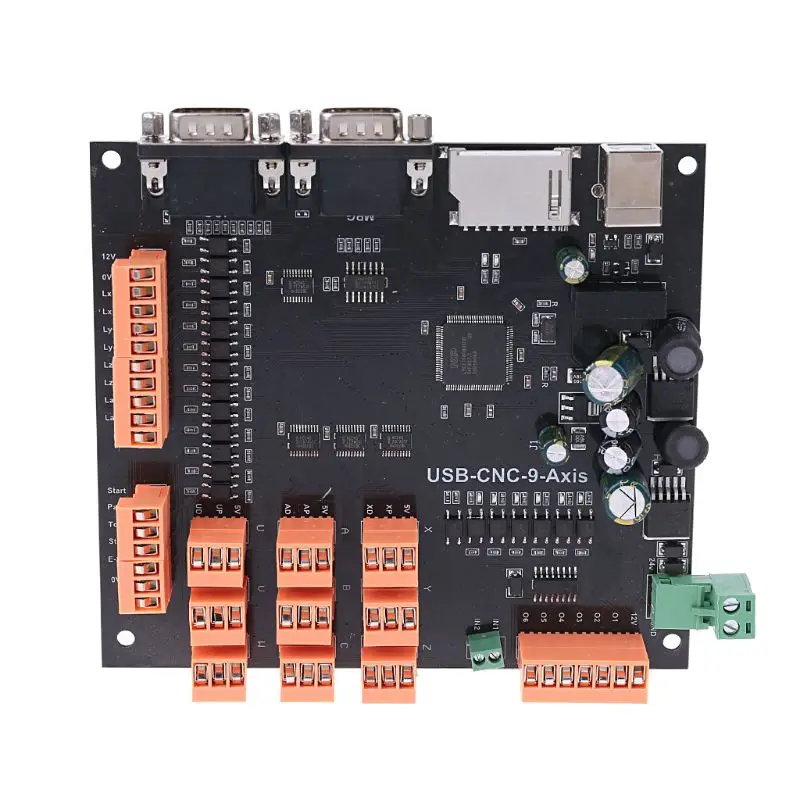 USB 9 Axis 100 кГц чпу шаговый двигатель контроллер коммутационная плата с MPG интерфейсом для гравировального станка