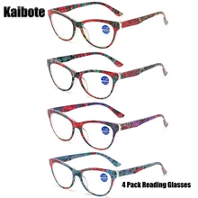 

KBT 4 Pack Simple Lady's Anti Blue-Ray Reading Glasses a Lot Fashion Colorful Women Presbyopic Eyeglasses for Computer Reader