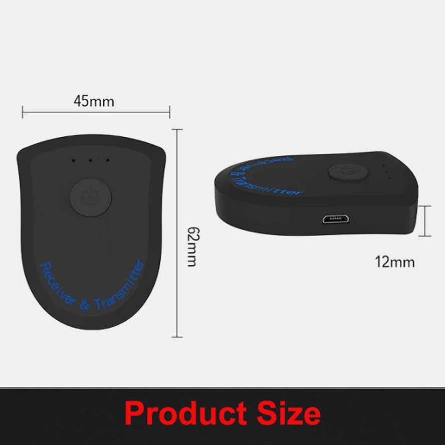 Черный Bluetooth 2 в 1 адаптер AUX 3,5 мм аудио приемник передатчик Автомобильная Музыка прием громкой связи мощный беспроводной конвертер - Цвет: Черный
