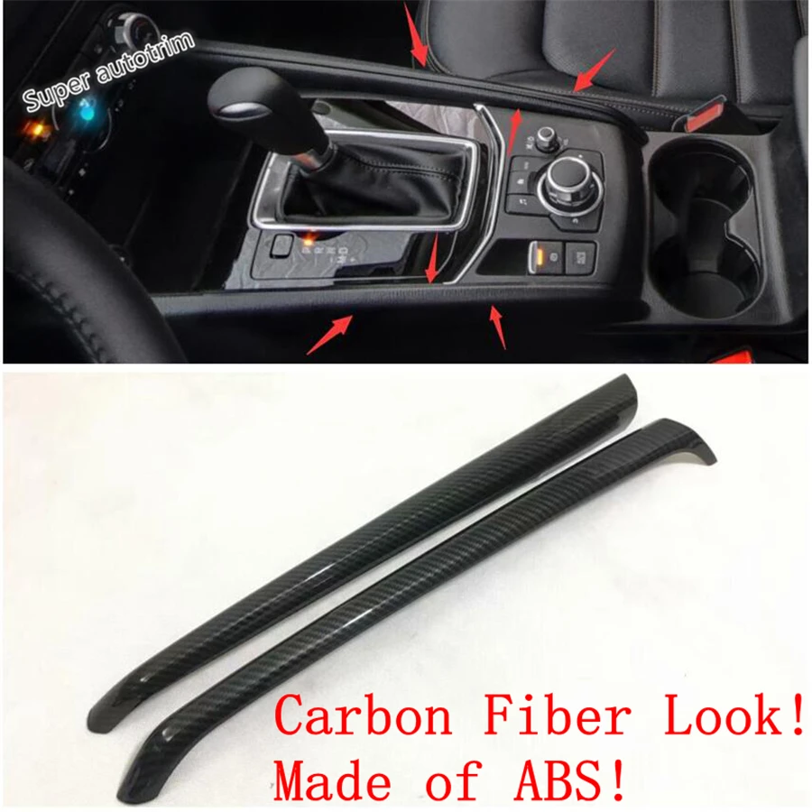 Lapetus панель переключения передач Декоративная полоса крышка отделка Подходит для Mazda CX-5 CX5- ABS Углеродные аксессуары интерьер