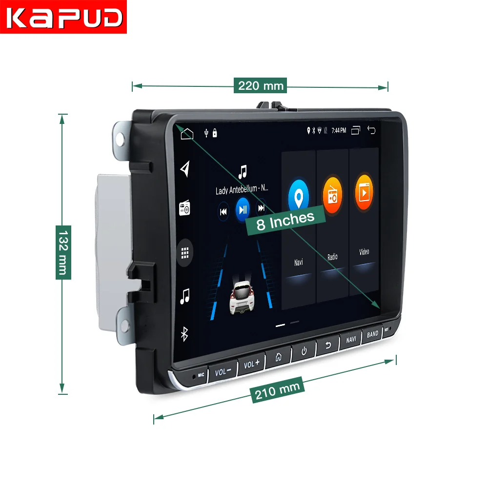 Kapud Car Radio Player Stereo Android10 9''Multimidia Autoradio Gps Classic For VW/Volkswagen/Passat/Golf/Polo/Octavia/Tiguan/B7