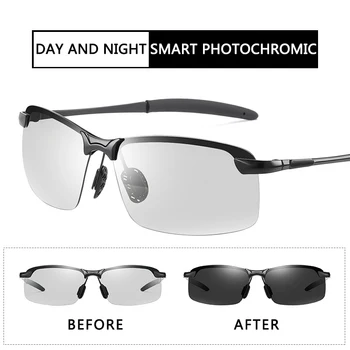 

Polarized Photochromic Sunglasses Men Driving Rectangle Chameleon Change Color Sun Glasses Day Night Vision Anti Glare Goggles