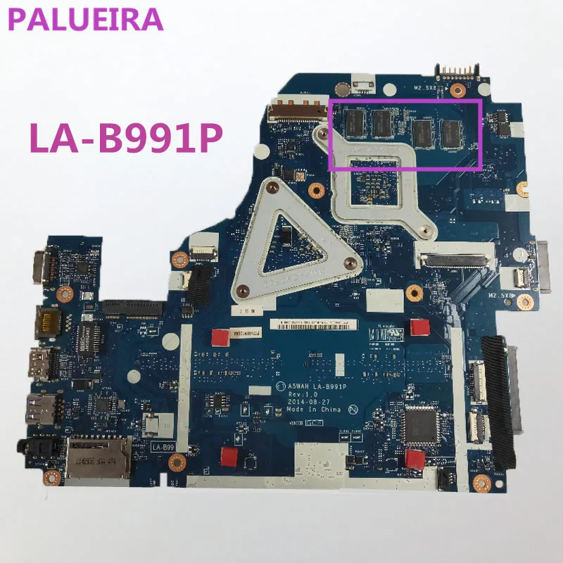 PALUBEIRA A5WAH LA-B991P NBMLC11008 NB. MLC11.008 с чипом видеокарты DDR3 Материнская плата ноутбука для acer Aspire E5-571G V3-572G V