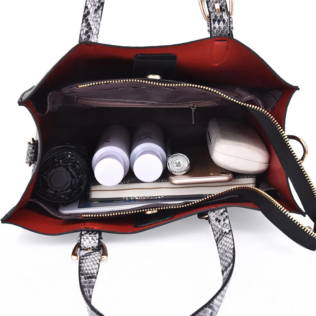 Женская модная сумка из кожи аллигатора, вместительная сумка-мессенджер, сумка через плечо, 2 шт., женские сумки, через плечо#15