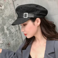 Tide Британский пояс в стиле ретро берет для женщин сценическое представление темно-синяя шляпа литературная восьмиугольная шапка женская