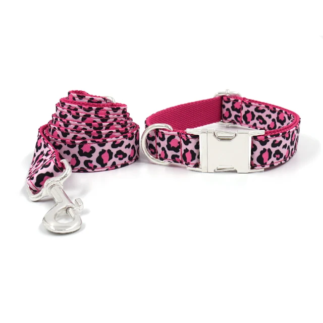 Collar for A Dog Leopard Pattern Fashion Pet Collar for Small Big Dogs Luxury Designer Dog Collar with Metal Buckle 2
