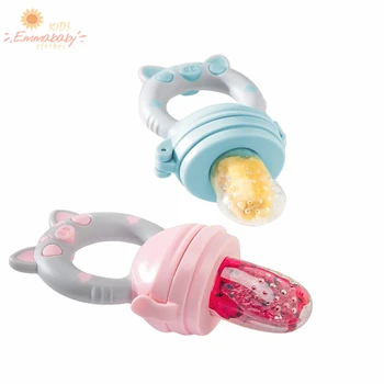

3 Colors New Baby Feeding Nipple with Dust Cover Teething Stick Nibble Ring Handle Gum Massage