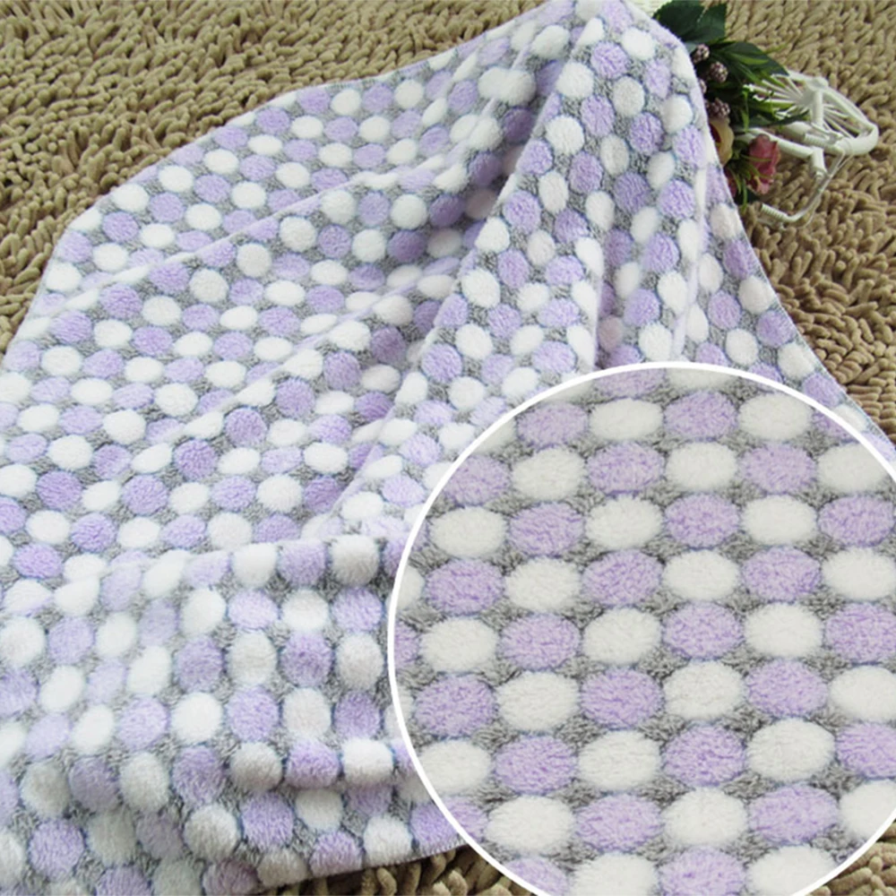 02 Soft Flannel Pet Dog Blanket Dots Printed Breathable Dog Cat Bed Mat Warm Pet Sleeping Cushion Cover For Pet Dog Cat Products - Цвет: 02