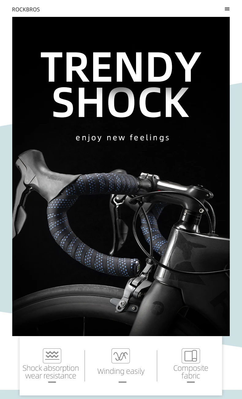 Handlebar Tape Road Bike Grip PU Strap Handle Belt Anti-Skip Damping Cycling Str