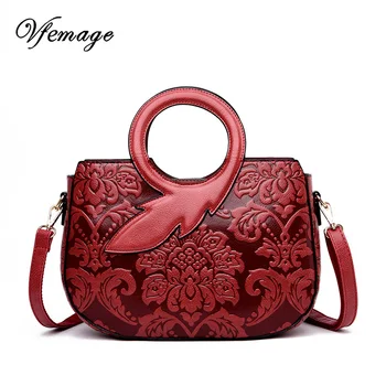 

Vfemage High Quality Leather Luxury Handbags Women Bags Designer Ladies Shoulder Bag Print Female Crossbody Bag Totes Sac Femme