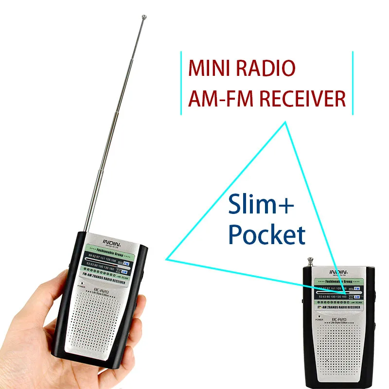 Портативный радио для пожилых людей AM/FM Встроенный динамик винтажный карманный мини радио Универсальный AM FM коротковолновой приемник BC-R20 высокого качества
