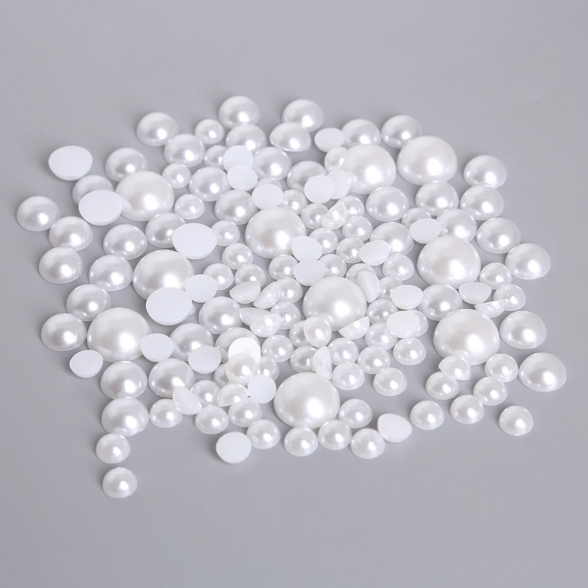 1,5/2/2,5/3/4/5/6/7/8/10/12/14 mm halbrunde Acryl-Imitationsperlen mit flacher Rückseite für die Schmuckherstellung/Nagelkunst/Telefondekoration
