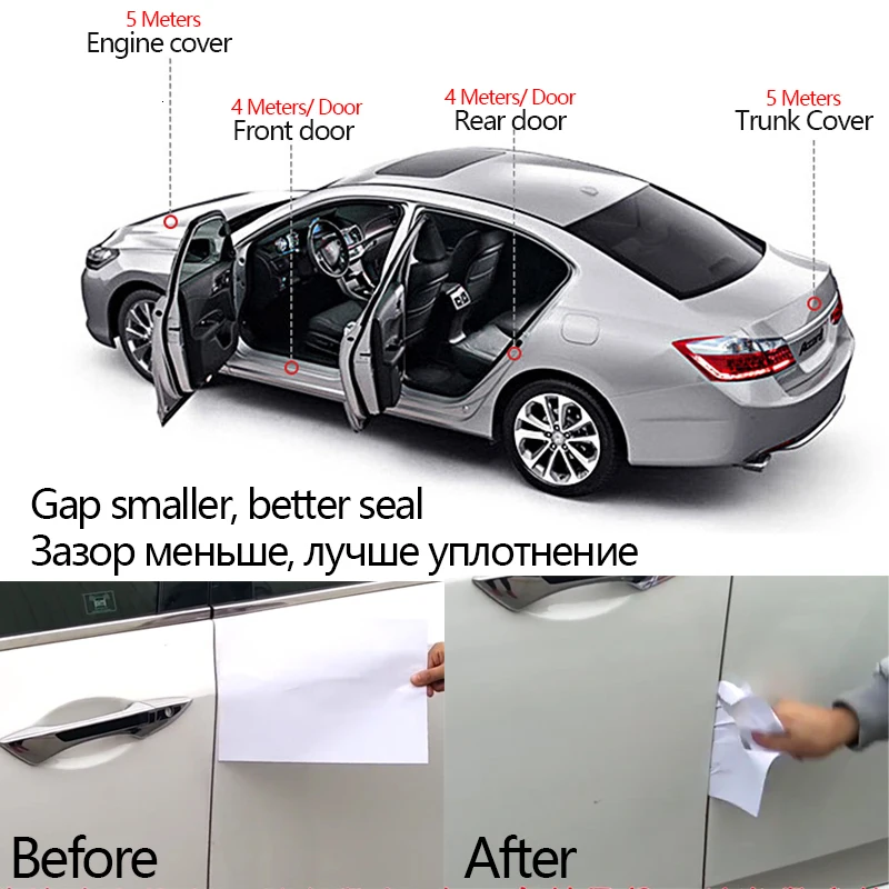 Автомобильные дверные уплотнительные полосы, стикер в форме уплотнителя, резиновые уплотнения, звукоизоляционные уплотнения, автомобильные аксессуары для интерьера