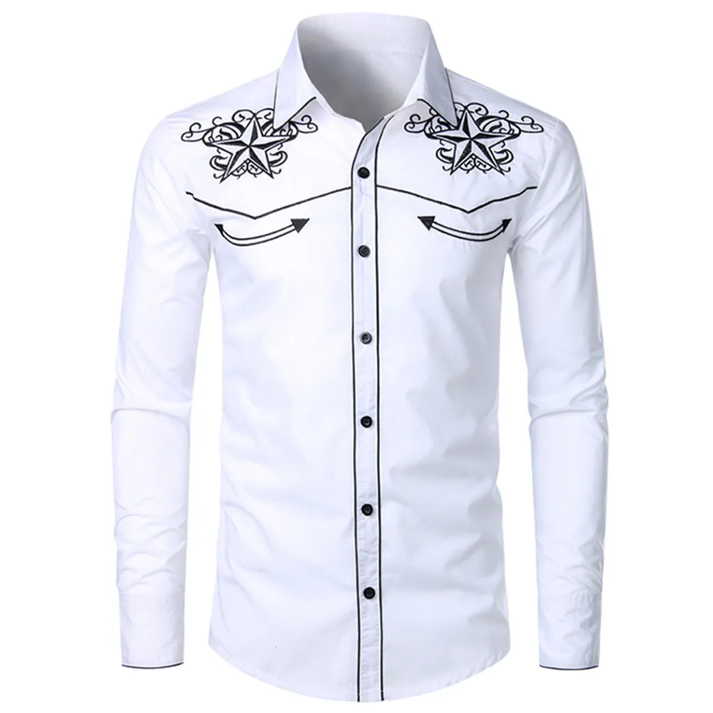 Осенне-зимние мужские рубашки camisa Повседневная рубашка с длинными рукавами мужской пуловер с вышивкой тонкая мужская блузка Топ camisa masculina