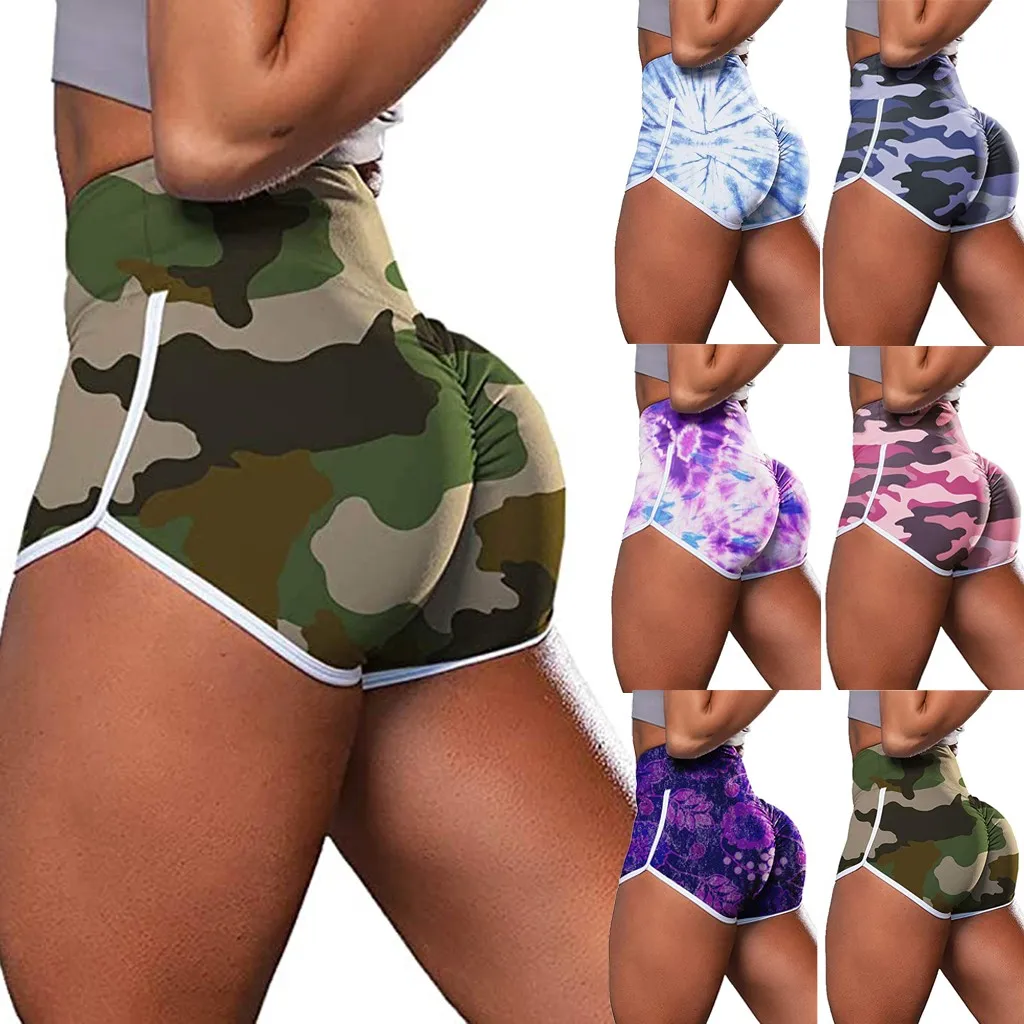 Модные женские камуфляжные тренировочные шорты Scrunch Booty спортивные для йоги