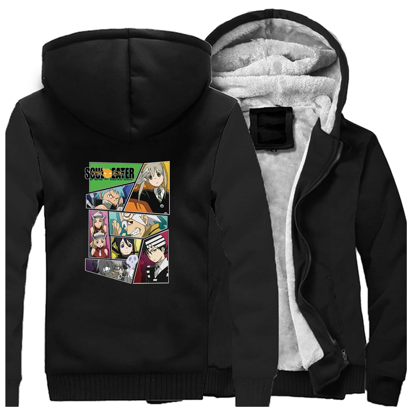 Boku No Hero Academy куртки мужские Японское аниме Deku толстовки зимние толстые флисовые теплые пальто на молнии Спортивная верхняя одежда - Цвет: Black