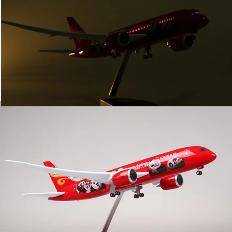 Коллекция 1:130 самолета из смолы Boeing 787 модель самолета Hainan Airlines с подсветкой на колесах для детей и взрослых