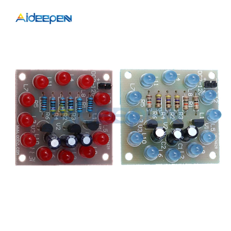 

12Pcs/set LED Flash Circuit Light DIY Kit Perfect Electronic Circular Electronic LED Flash Red Blue