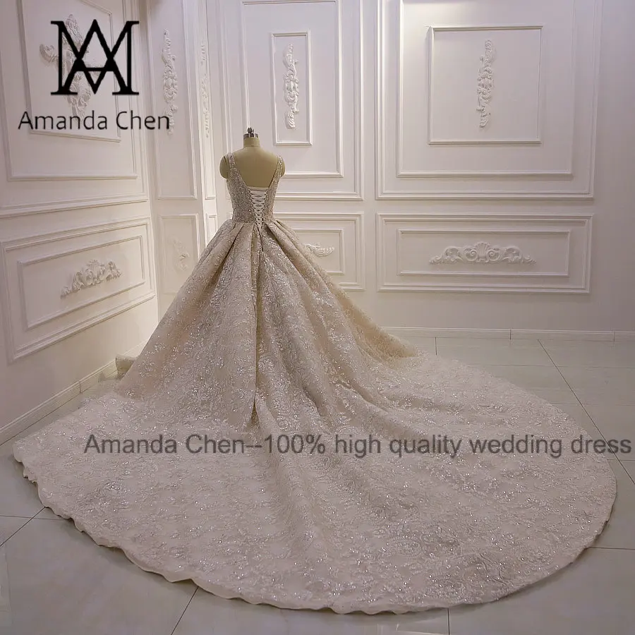 Свадебное платье abiti da sposa с коротким рукавом и кружевными кристаллами