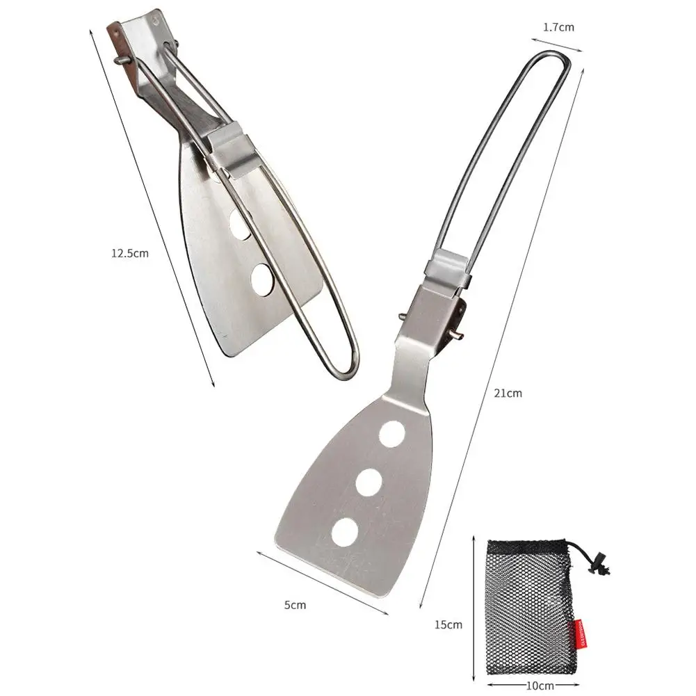 Stainless Steel Folding Spatula Food Turner Outdoor Camping Cooking WF W4P6 