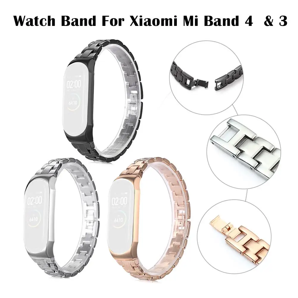 Мода из нержавеющей стали mi lanese петля ремешок на запястье Замена для Xiaomi mi Band 4 Смарт часы