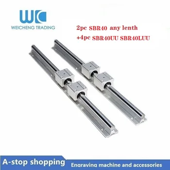 

2pcs 40mm SBR40 1600 1650mm Linear Rail guide linear Shaft + 4pcs SBR40UU SBR40LUU Slide Ball Bearing Block for cnc parts.