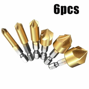 

6pcs/Sets 6-19mm High Speed Steel Drill Bit Tools For Wood Planks Fiber Boards