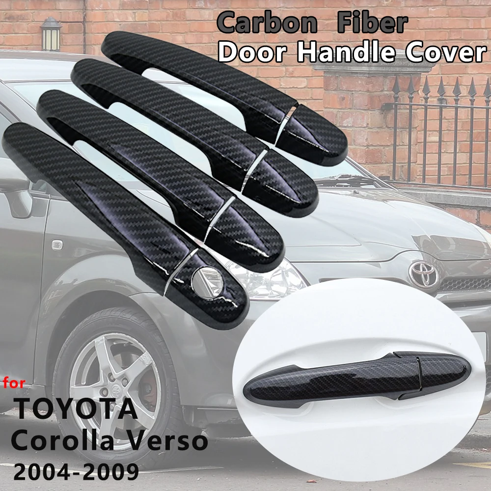 Крышка дверной ручки из углеродного волокна для Toyota Corolla Verso AR10 2004 2005 2006 2007 2008