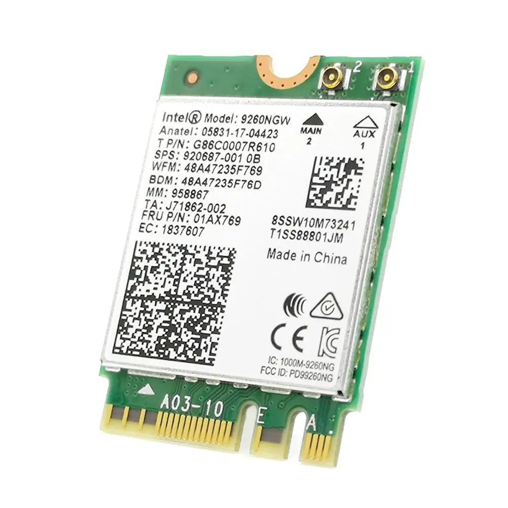 1,73 Гбит/с Двухдиапазонная Wifi карта Беспроводная для Intel 9260NGW NGFF Ac Mini PCI-E 2,4G/5 ГГц Wlan Bluetooth 4,0 802,11 Ac/a/b/g/n