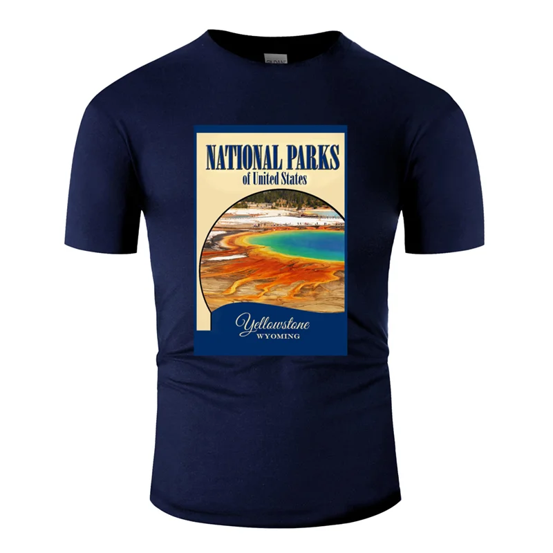 Men-Navy Blue Новая модная футболка для путешествий с постером, национальные парки США, Мужская футболка с солнечным светом, Мужская футболка с круглым вырезом, потрясающий размер, S-5xl, топ в стиле хип-хоп - Цвет: Men-Navy Blue