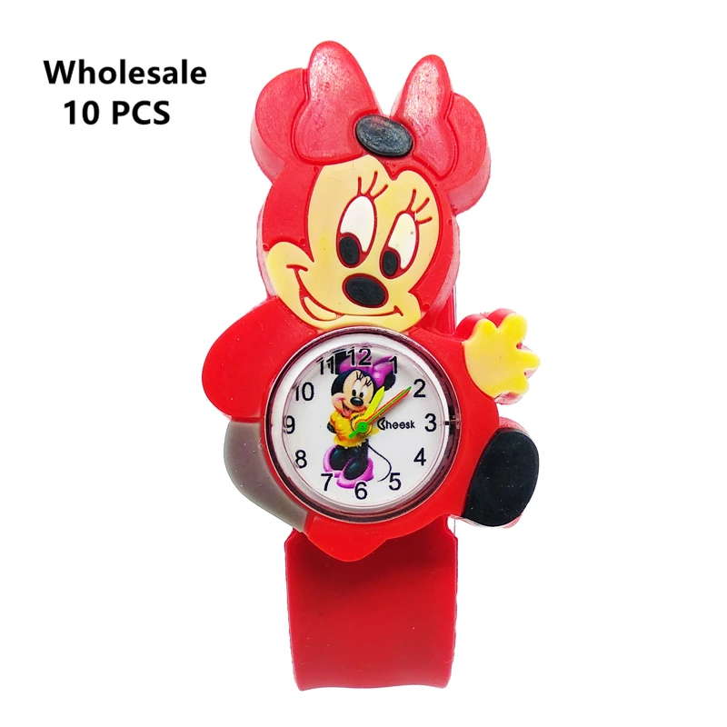 (Wholesale 10 Pcs) Cartoon Minnie Kids Watches Slap Pat Wrist Watch Electronic Sport Children Watch Boys Girls Baby Clock enlarge
